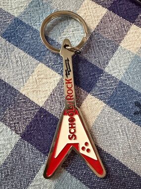 School of Rock Red & White Guitar Keychain